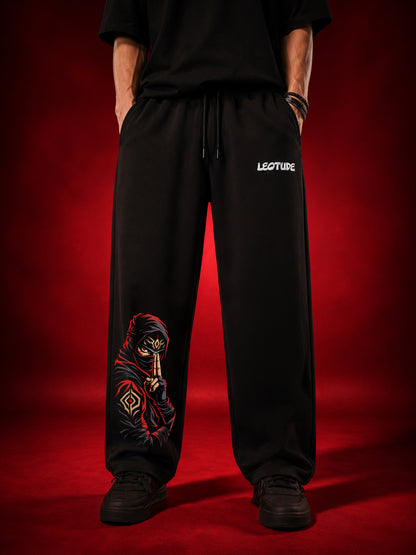 Leotude Men's Black Ninja Premium Trackpants