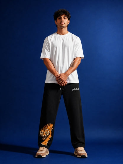 Leotude Men's Black Sher Premium Trackpants