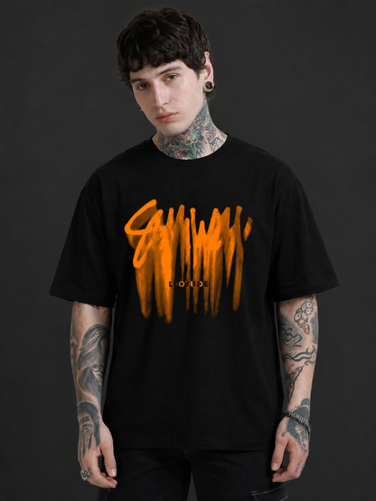 Leotude Men's "Someone" Printed Oversized T-Shirt — Black Streetwear Tee