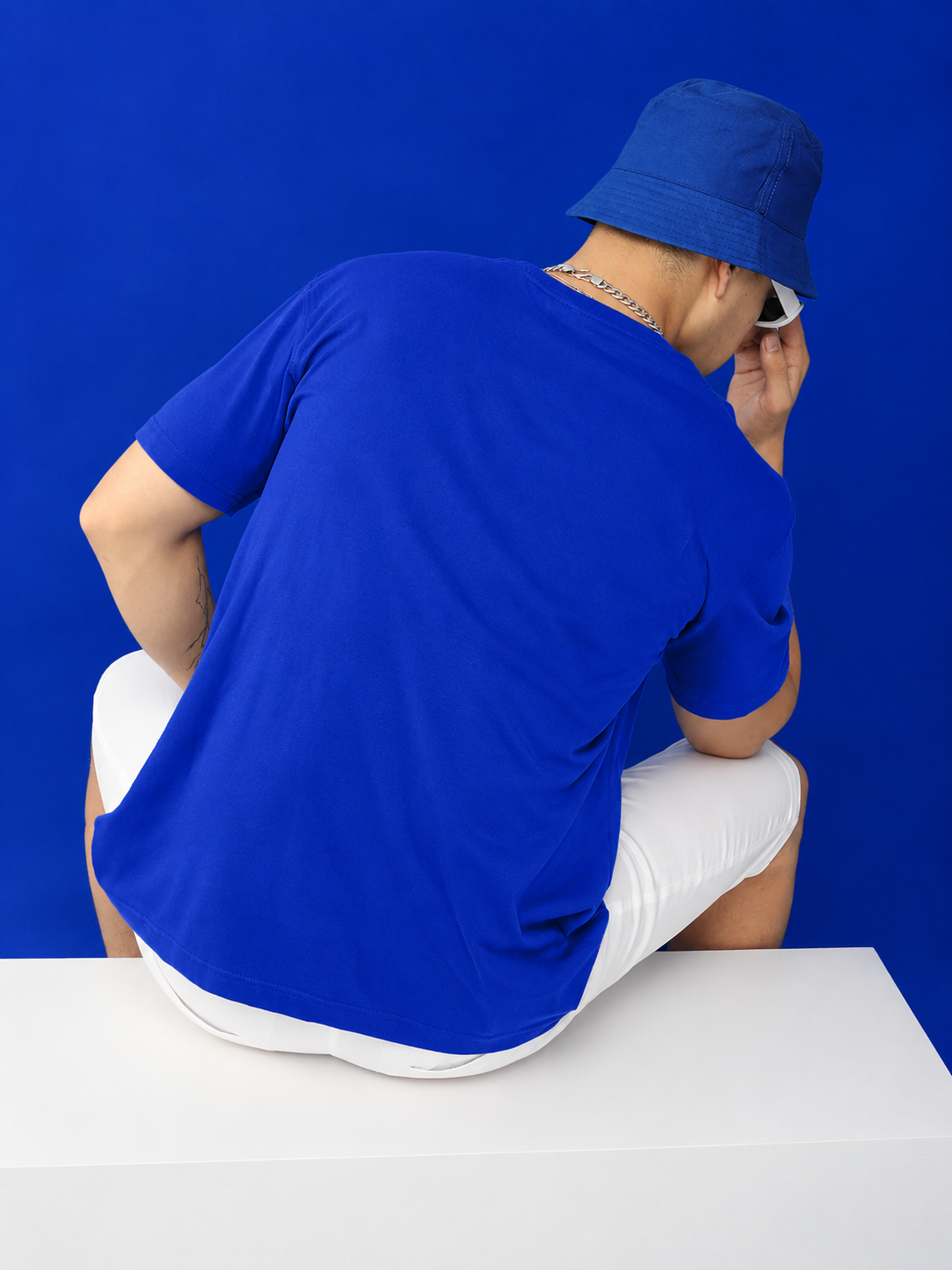 Leotude Men's "True Love" Dino Print T-Shirt — Royal Blue Streetwear Tee