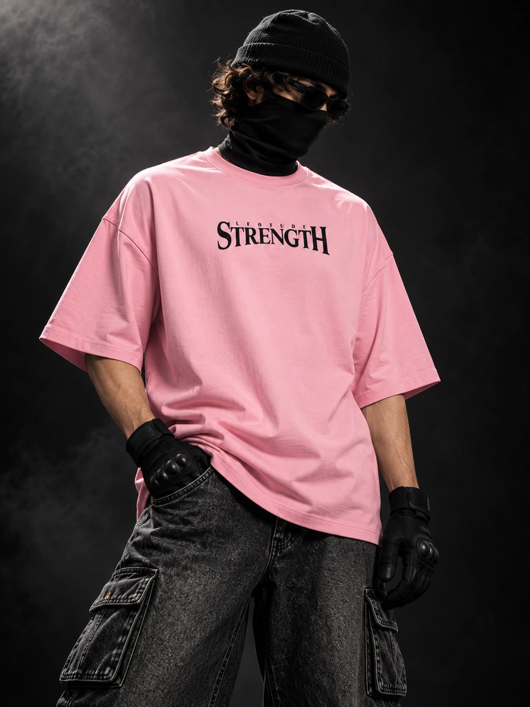 Leotude Men "Limitless Strength" Pink Oversized T-Shirt