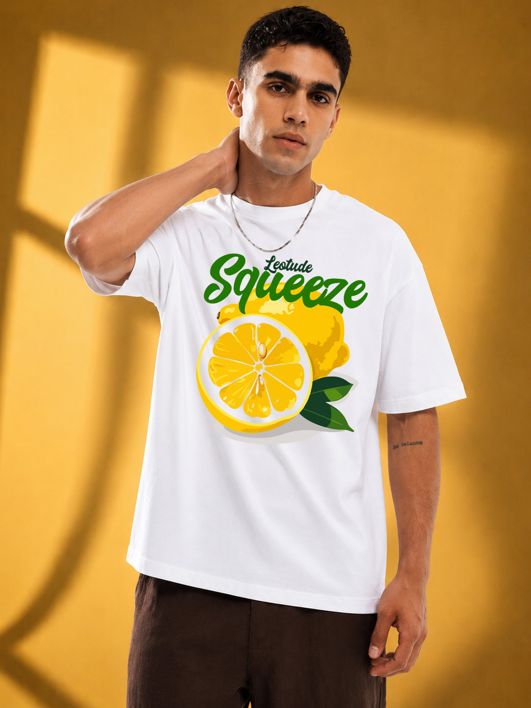 Leotude Men's White Squeeze Premium T-Shirt