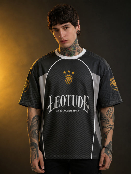 Leotude Men's Black No Rules Just Style Printed T-Shirt