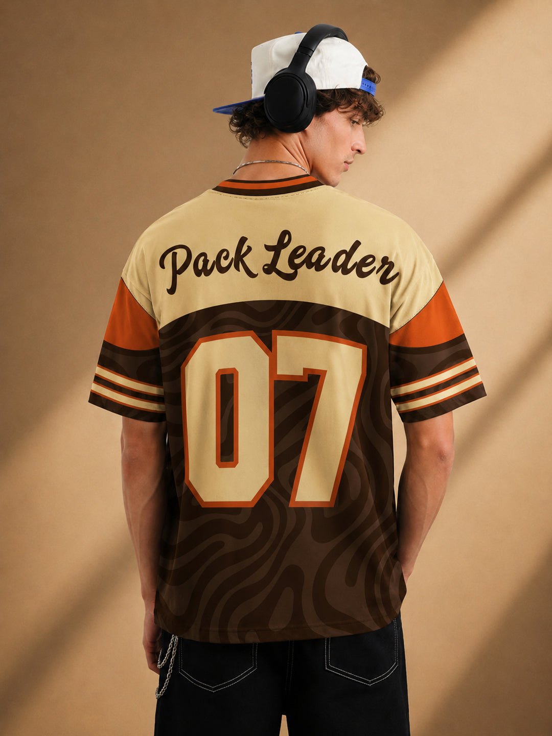 Leotude Men's Brown Victory Printed T-Shirt