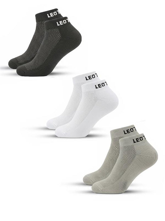 Leotude Ankle Socks Combo — Pack of 3 Unisex Cotton Socks (Black, White, Grey)