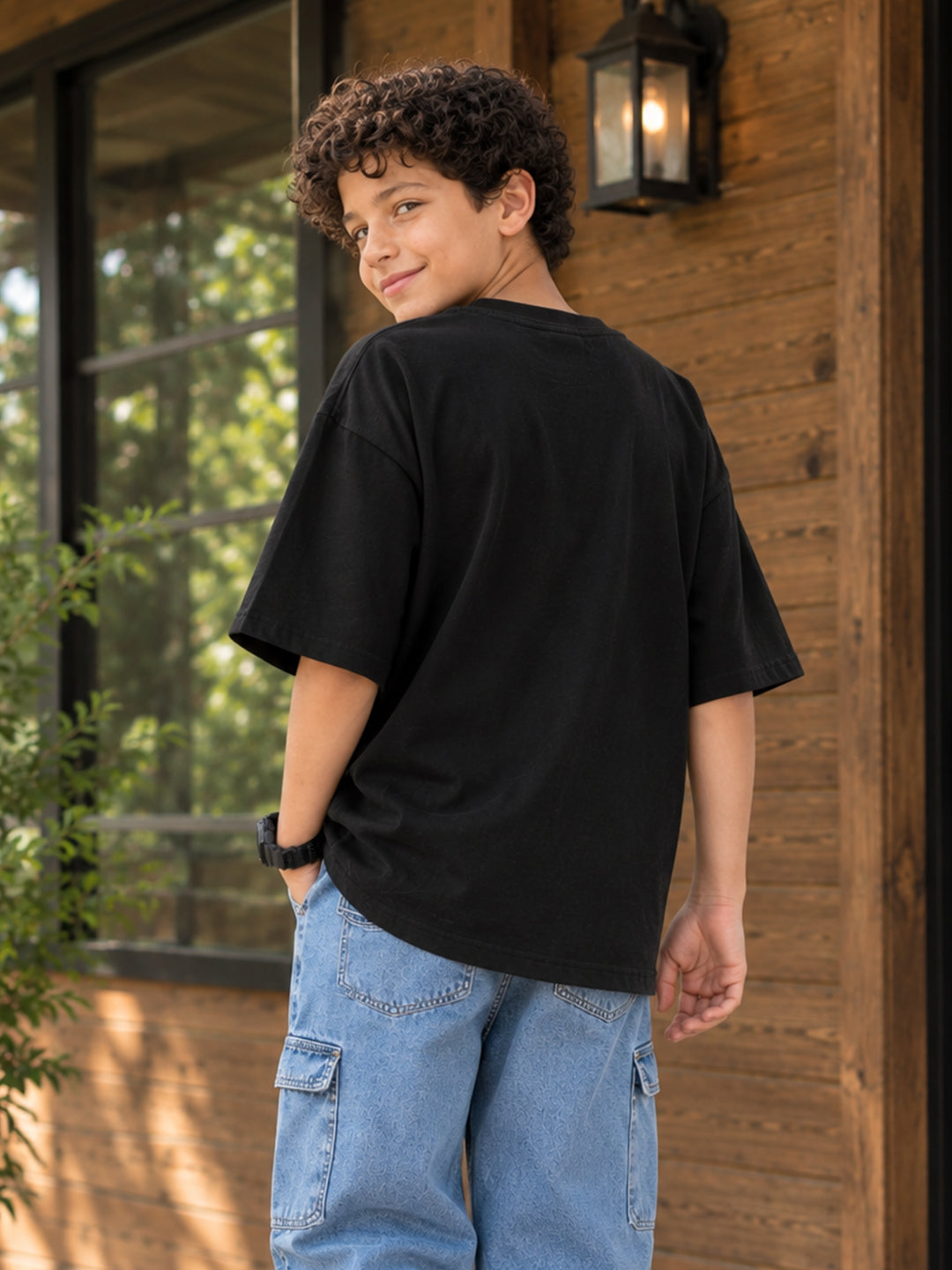 Leotude Boys' Black Next Stop Los Angeles Printed T-Shirt