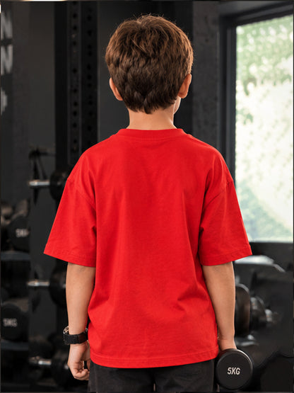 Leotude Boys' Red Cactus Printed T-Shirt