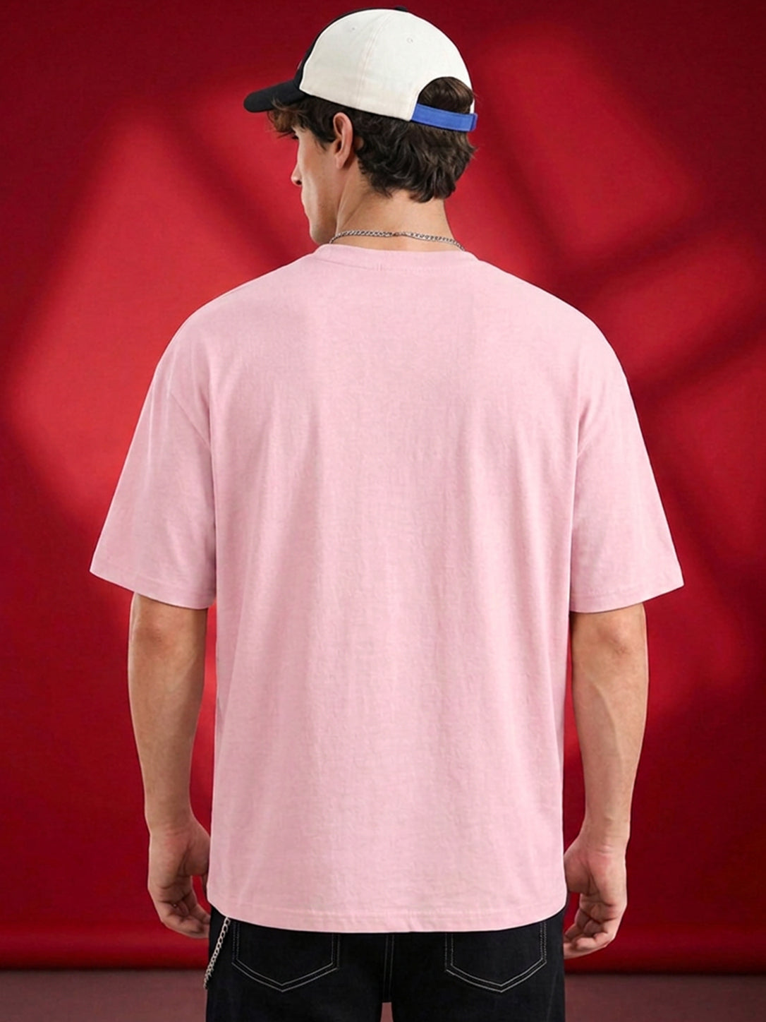 Leotude Men's Samurai Panther Printed T-Shirt — Pink Oversized Graphic Tee