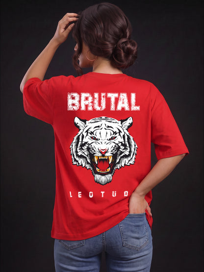 Leotude Women's Red Brutal Premium T-Shirt