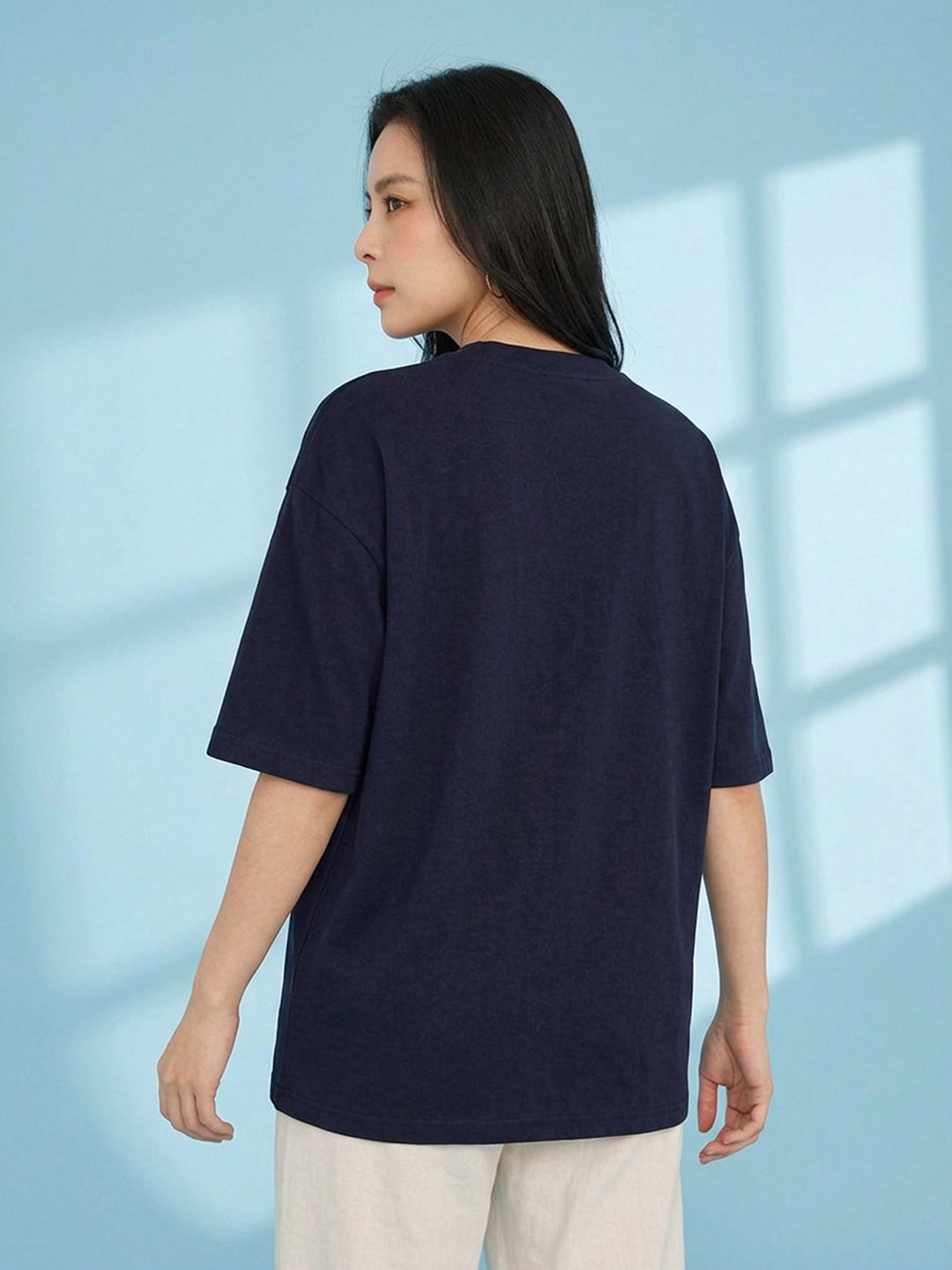 Leotude Women "Ronin" Navy Oversized T-Shirt