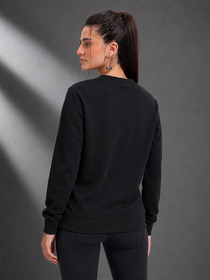 Leotude Women's Black Homme Printed Full Sleeve T-Shirt