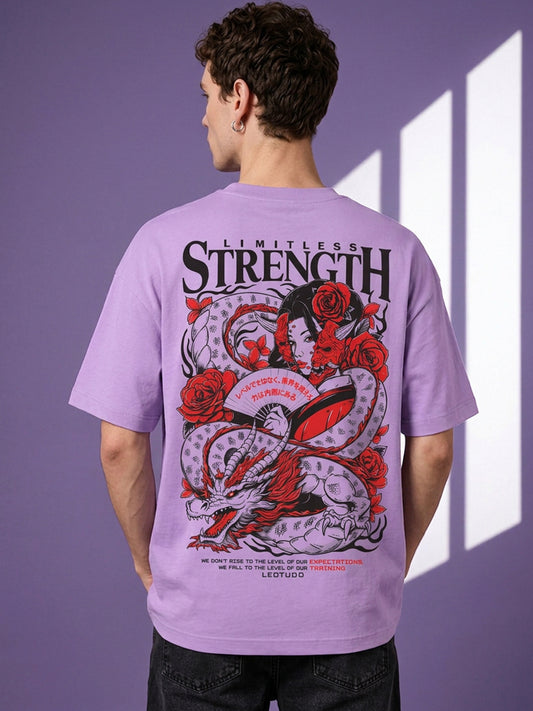 Leotude Men "Limitless Strength" Purple Oversized T-Shirt