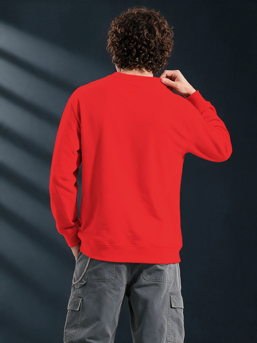 Men's Red Chicago Graphic Crew Neck Sweatshirt
