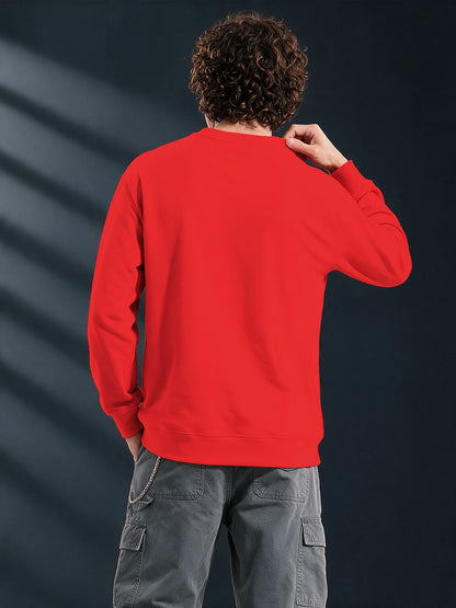 Men's Red Chicago Graphic Crew Neck Sweatshirt