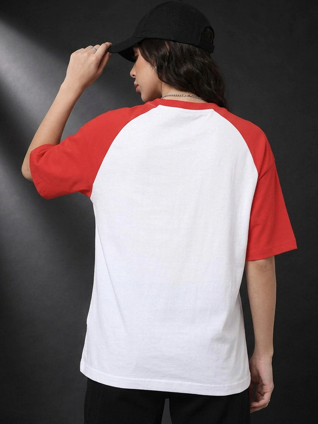 Leotude Women's White Chicago Raglan Oversized T-Shirt