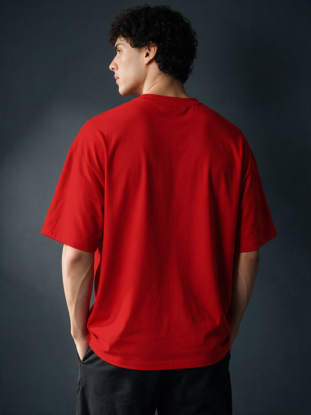 Leotude Men "Sports" Red Oversized T-Shirt