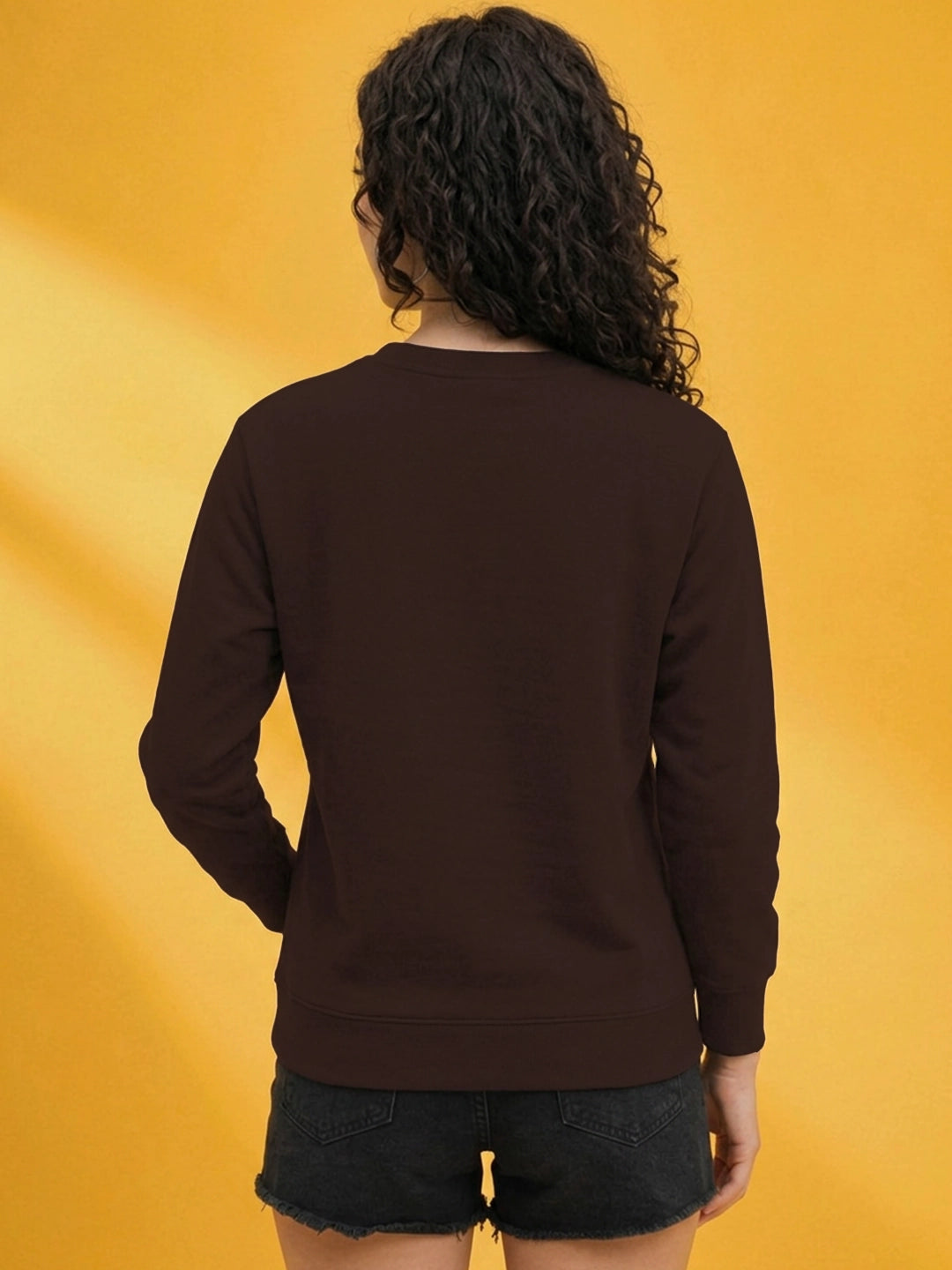 Leotude Women's Brown ICON Printed Sweatshirt
