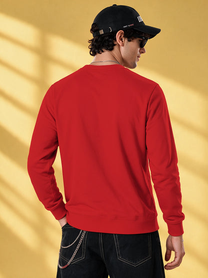 Men's Red Originals Graphic Crew Neck Sweatshirt