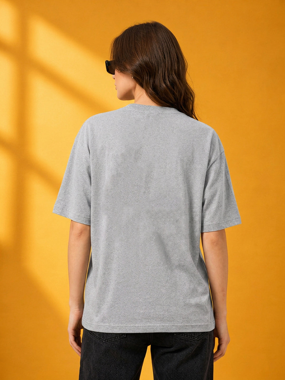 Leotude Grey Wild Soul Printed Oversized Tshirt for Women