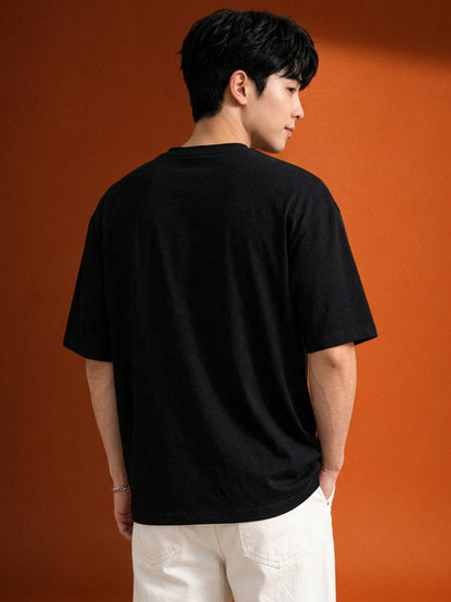Leotude "Chaos" Graphic Oversized T-Shirt — Men's Black Streetwear Tee