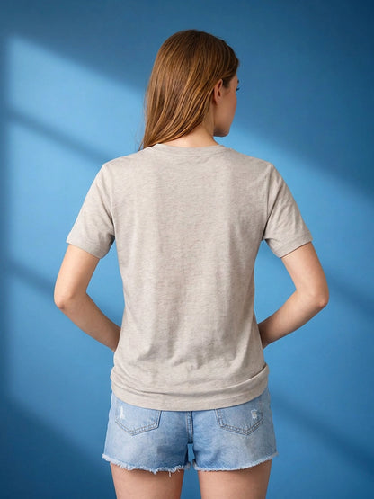 Leotude Women's Aluminium Grey Into The Wild Printed T-Shirt