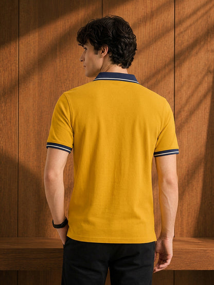 Leotude Men's Mustard Classic Polo T-Shirt