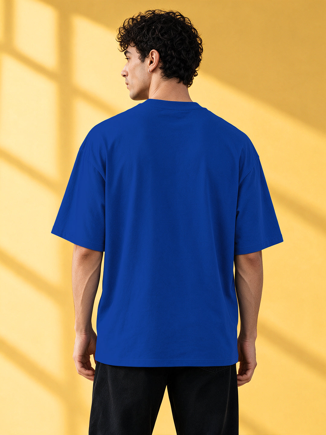 Leotude Men "God Of Child" Royal Blue Oversized T-Shirt