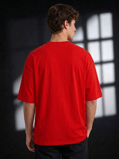 Leotude Men "God Of Child" Red Oversized T-Shirt
