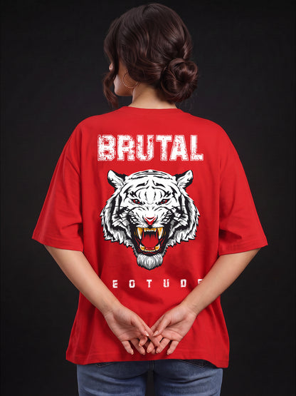 Leotude Women's Red Brutal Premium T-Shirt