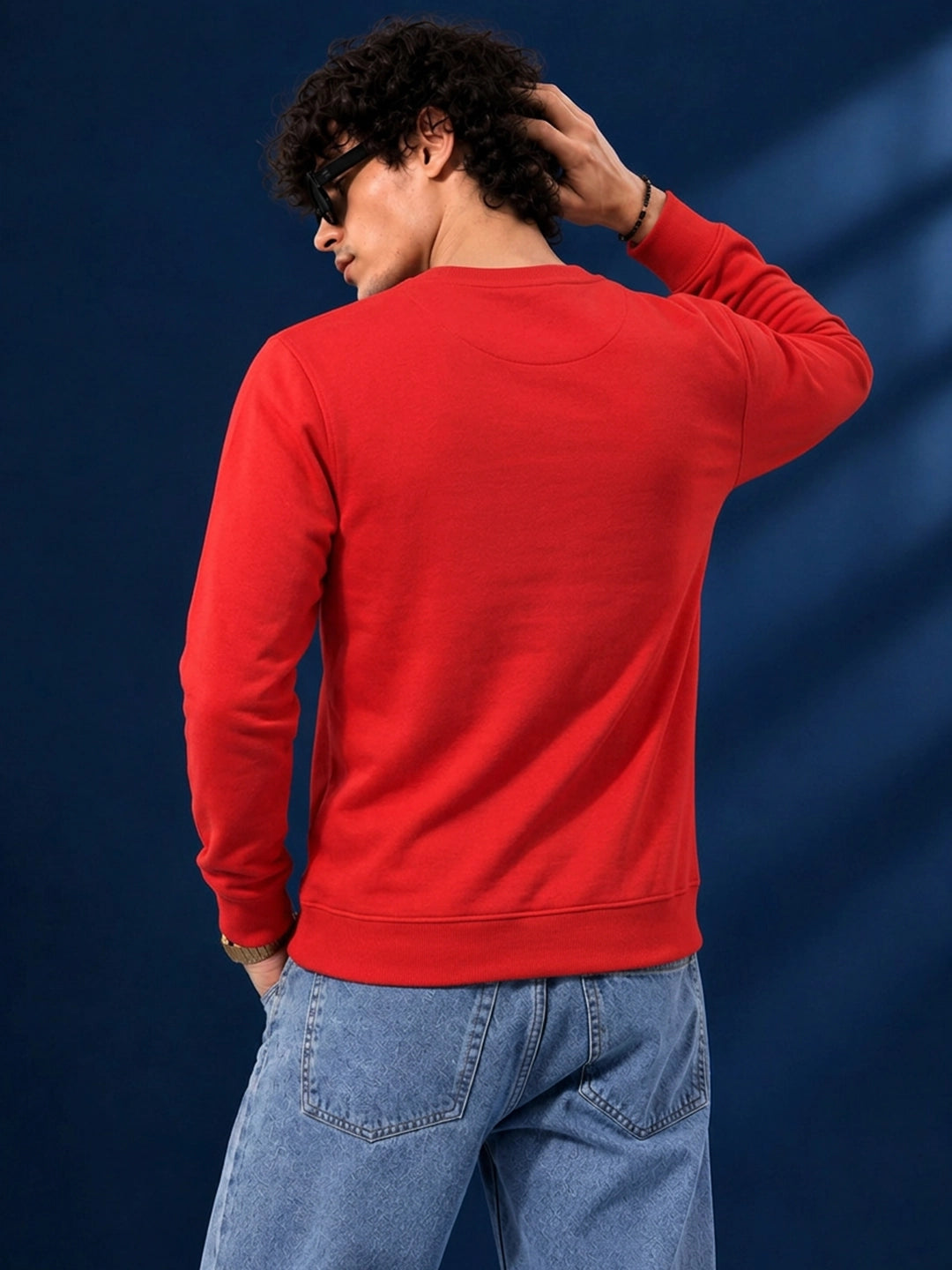 Men's Red Escape Graphic Crew Neck Sweatshirt