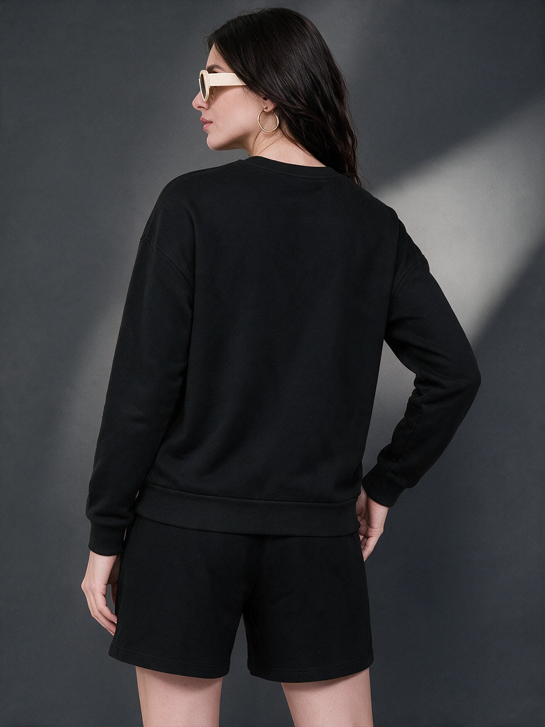 Leotude Women's Black Believe Sweatshirt