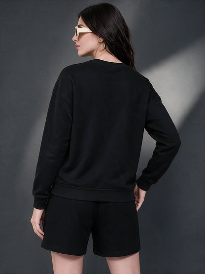 Leotude Women's Black Believe Sweatshirt