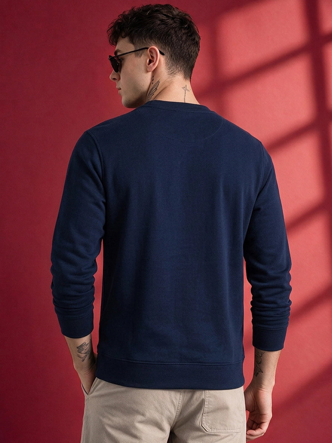 Men's Navy Blue Star Graphic Sweatshirt