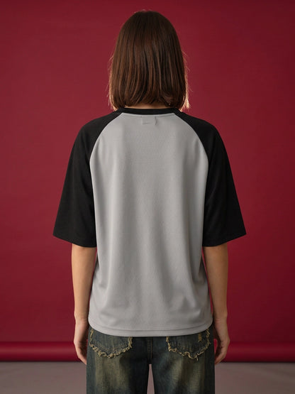 Leotude Women's Grey Just Roar Raglan Oversized T-Shirt
