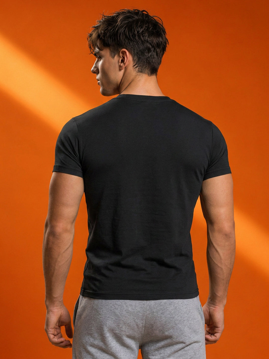 Leotude Black Do More Printed Regular Fit Tshirt for Men