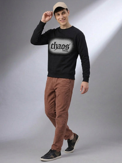 Leotude Chaos Black Graphic Sweatshirt for Men