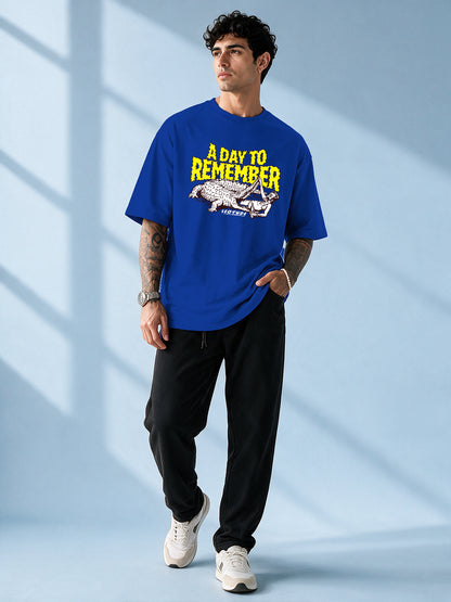 Leotude Men "A Day To Remember" Royal Blue Oversized T-Shirt