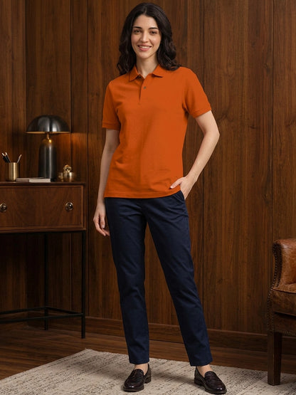 Leotude Orange Polo Tshirt for Women
