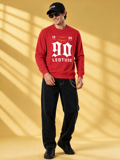 Men's Red Originals Graphic Crew Neck Sweatshirt