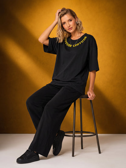 Leotude Women's Black Good Luck Premium T-Shirt