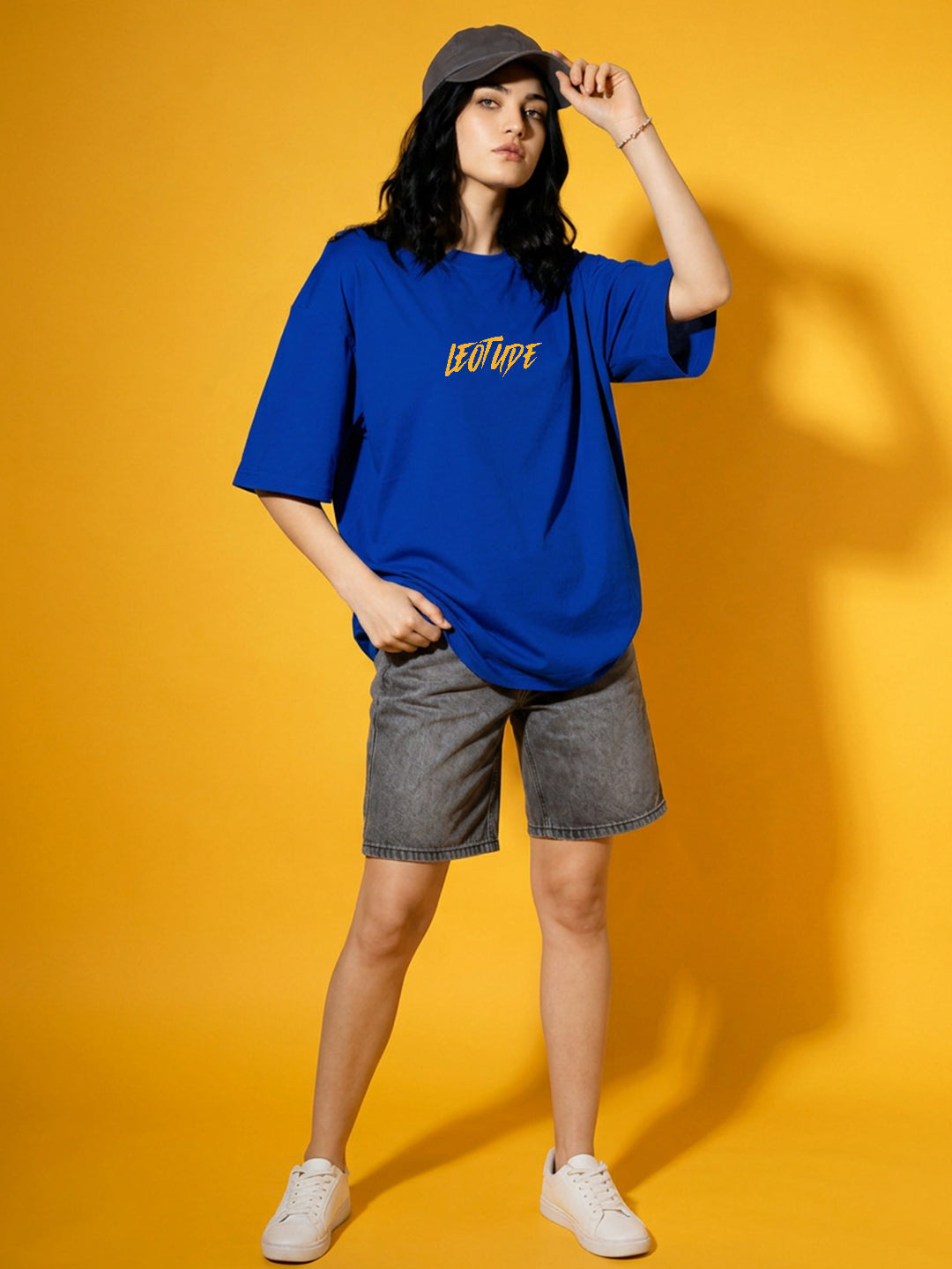 Leotude Blue Gorilla Printed Oversized Tshirt for Women