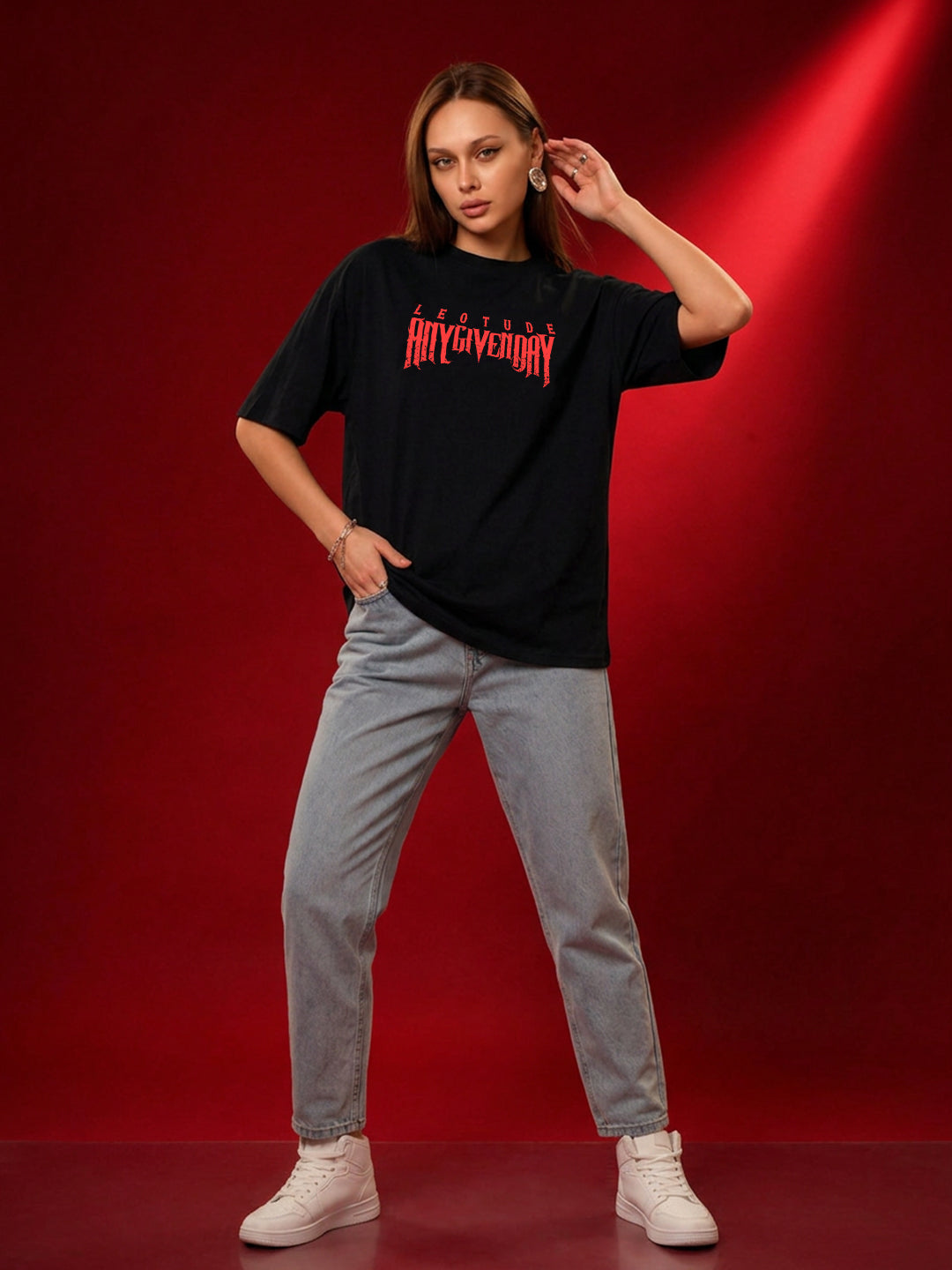 Leotude Women's Black Any Given Day Premium T-Shirt