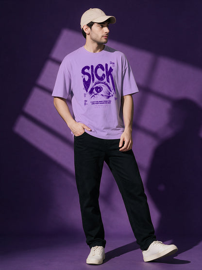 Leotude Men "Sick" Purple Oversized T-Shirt
