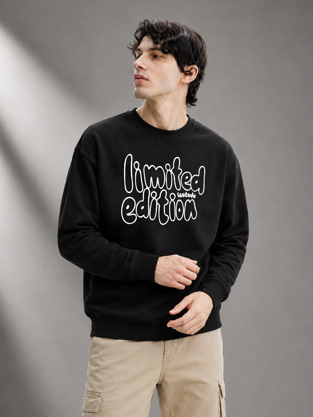 Leotude Men's Black Limited Edition Full Sleeve T-Shirt