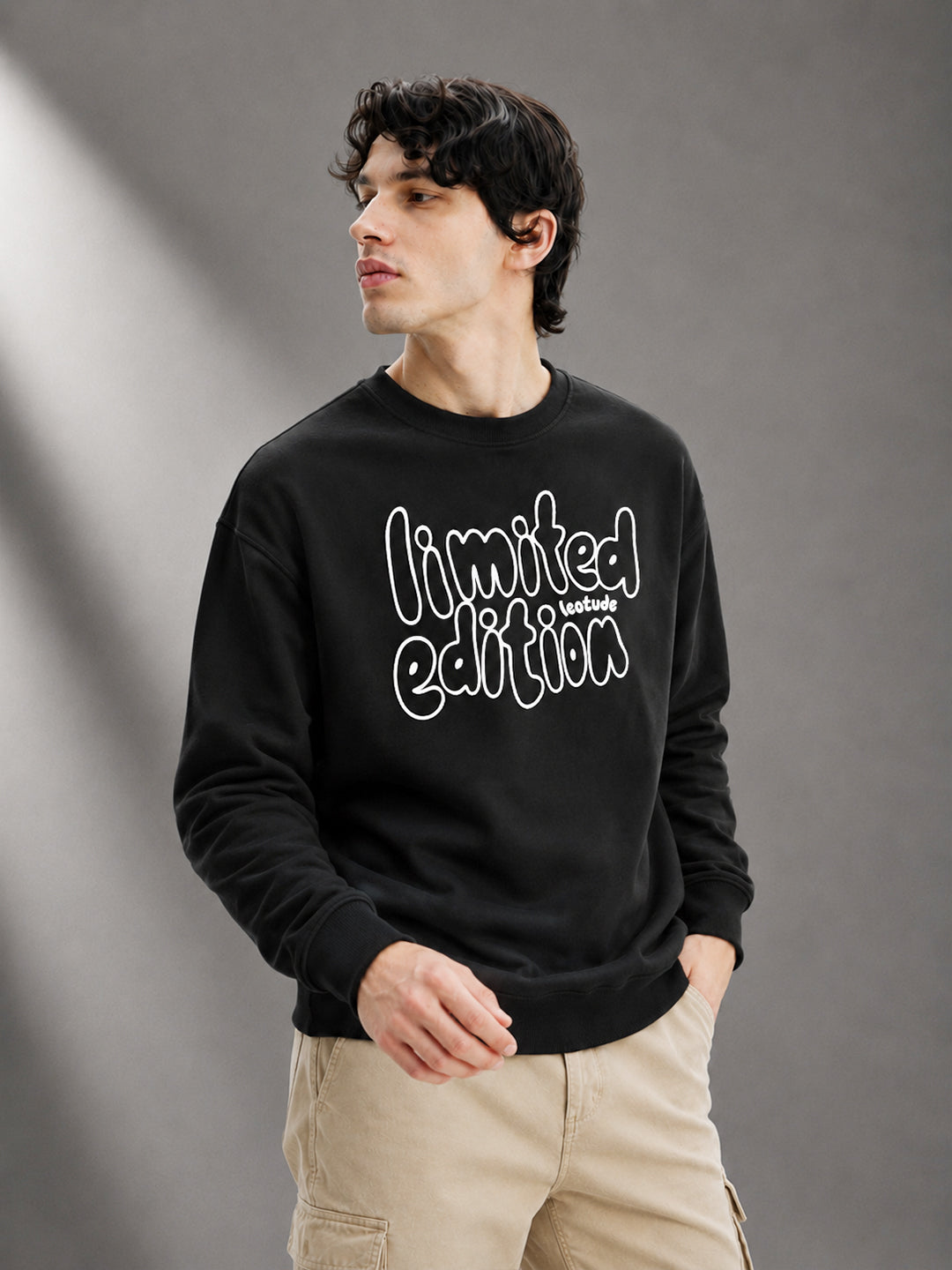 Leotude Men's Black Limited Edition Full Sleeve T-Shirt