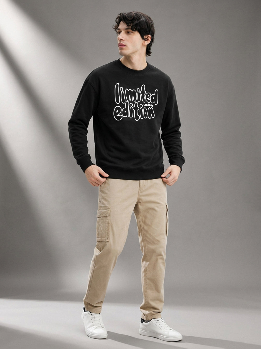 Leotude Men's Black Limited Edition Full Sleeve T-Shirt