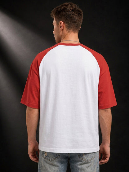 Leotude Men's White Chicago Raglan Oversized T-Shirt