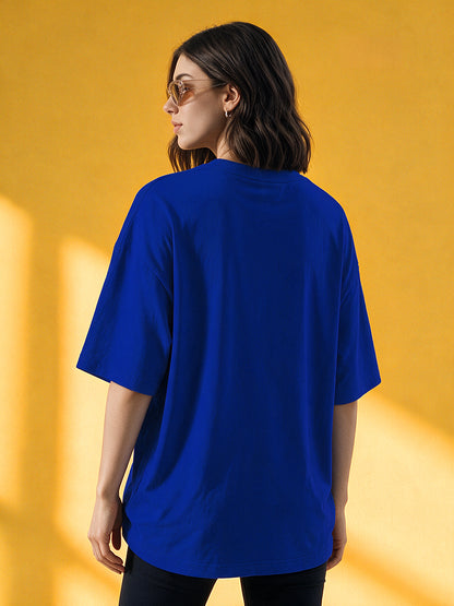 Leotude Women "California" Royal Blue Oversized T-Shirt