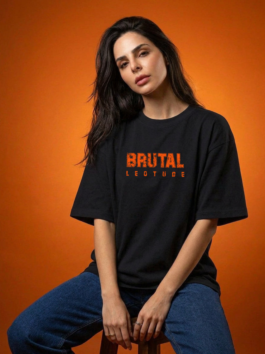 Leotude Women's Black Brutal Premium T-Shirt