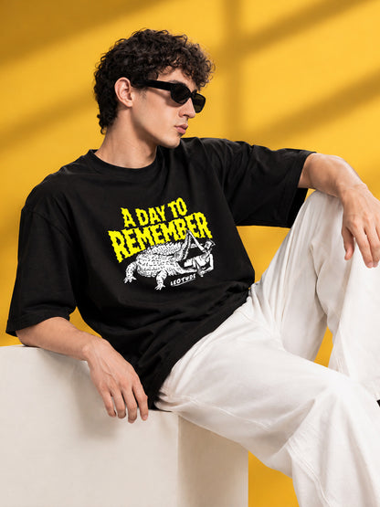 Leotude Men "A Day To Remember" Black Oversized T-Shirt